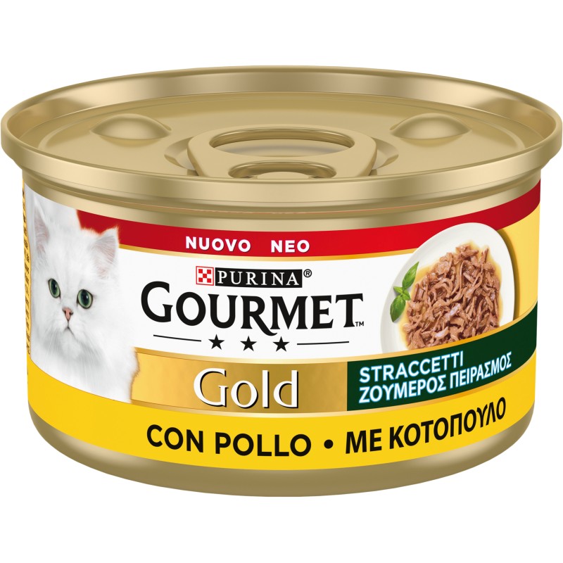 GATTO GOURMET GOLD 85GR STRACCETTI GUSTO POLLO