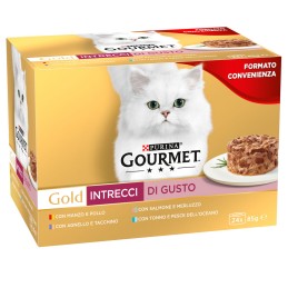 GATTO GOURMET GOLD 24X85GR INTRECCI