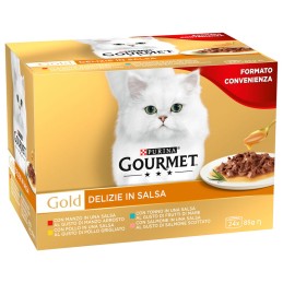 GATTO GOURMET GOLD 24X85GR DELIZIE IN SALSA