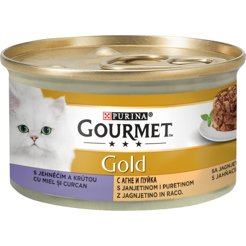 GATTO GOURMET GOLD 85GR INTRECCI GUSTO TACCH/AGNELLO