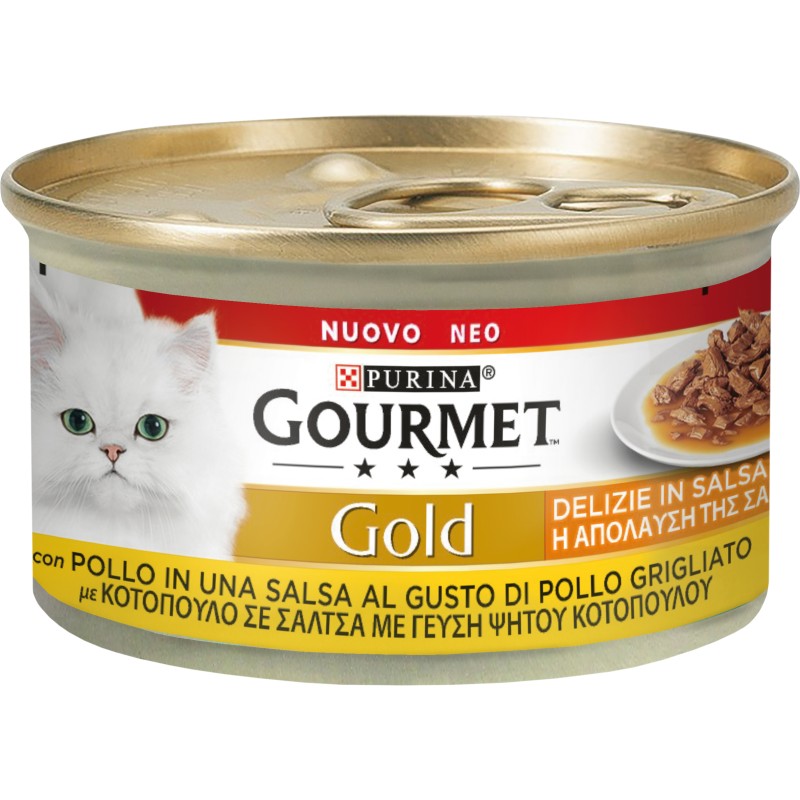 GATTO GOURMET GOLD 85GR DELIZIE SALSA POLLO