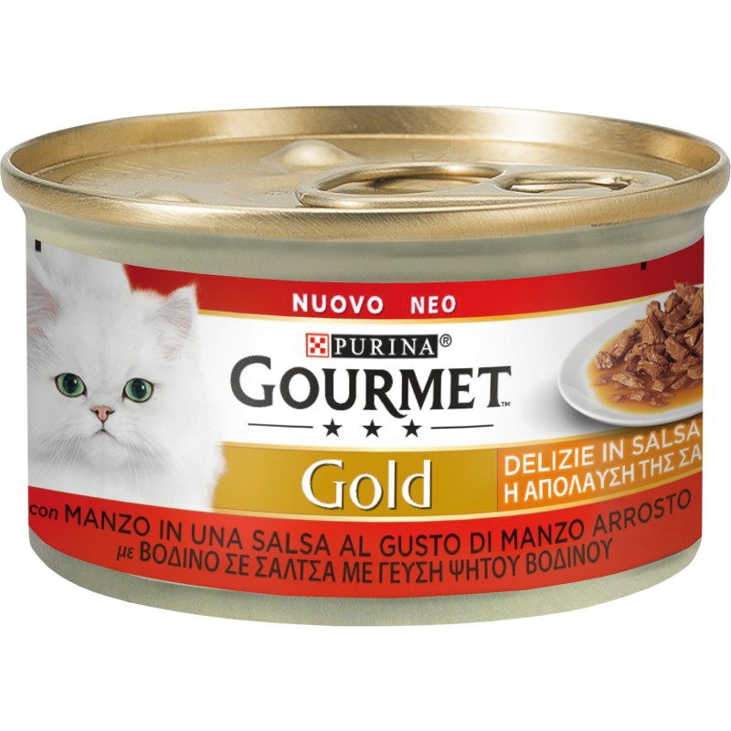 GATTO GOURMET GOLD 85GR DELIZIE SALSA MANZO