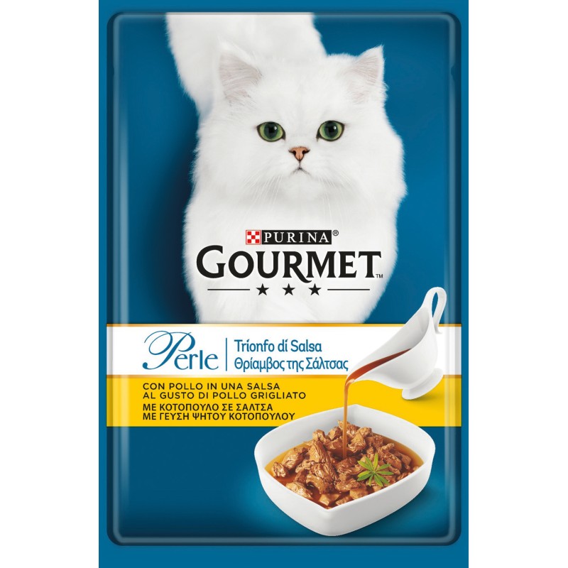 GATTO GOURMET PERLE TRIONFO 85GR POLLO