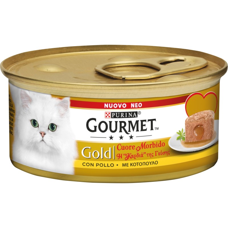 GATTO GOURMET GOLD CUORE MORBIDO 85G POLLO