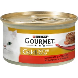 GATTO GOURMET GOLD 85GR TORTINI MANZO/POMODO