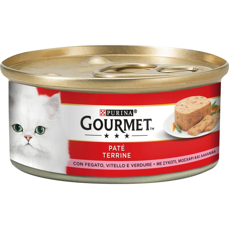 GATTO GOURMET ROSSE 195GR PATE VITELLO FEGATO E VERD