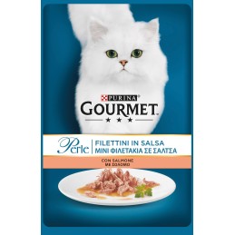 GATTO GOURMET PERLE 85G BUSTA FILETTI SALMONE