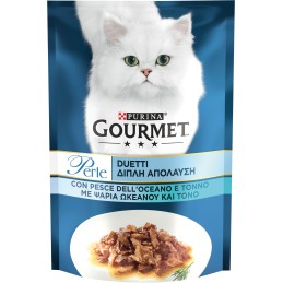 GATTO GOURMET PERLE 85G BUSTE DUETTI DI MARE PESCE