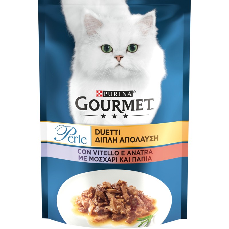 GATTO GOURMET PERLE 85G BUSTE DUETTI CON CARNI VITEL