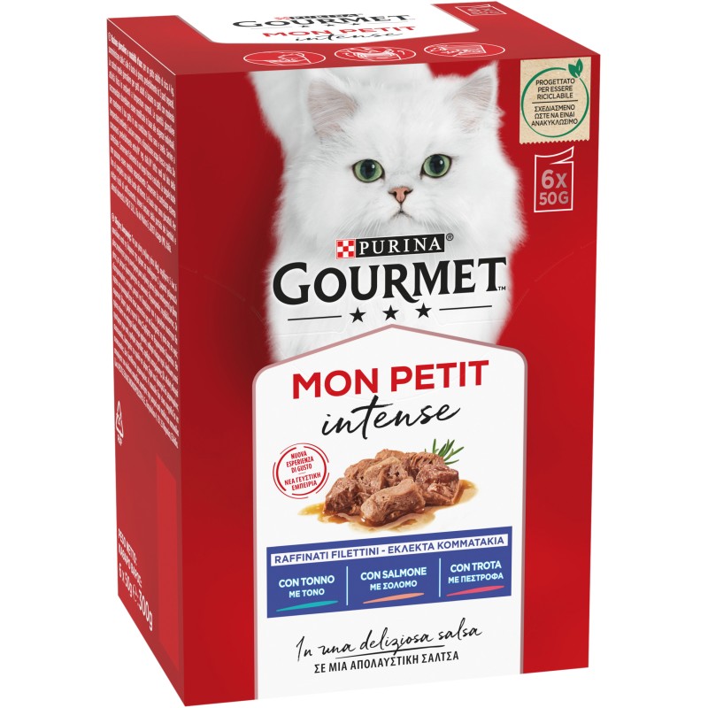 GATTO GOURMET MONPETIT 6X50GR TONNO SALMONE TROTA