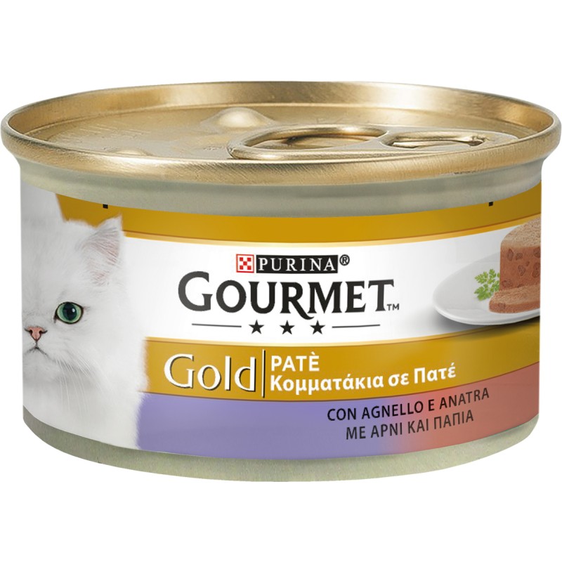 GATTO GOURMET GOLD 85GR PATE ANATRA DELIZIOSA AGNELL