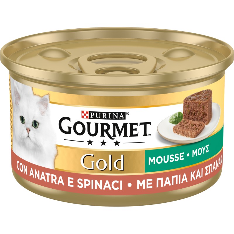 GATTO GOURMET GOLD 85GR MOUSSE ANATRA E SPINACI