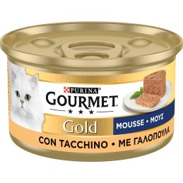 GATTO GOURMET GOLD 85GR MOUSSE TENERO TACCHINO