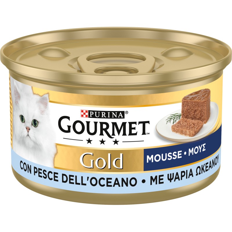 GATTO GOURMET GOLD 85GR MOUSSE CON PESCE DELL'OCEANO