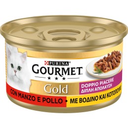 GATTO GOURMET DOPPIO PIACERE MANZO E POLLO