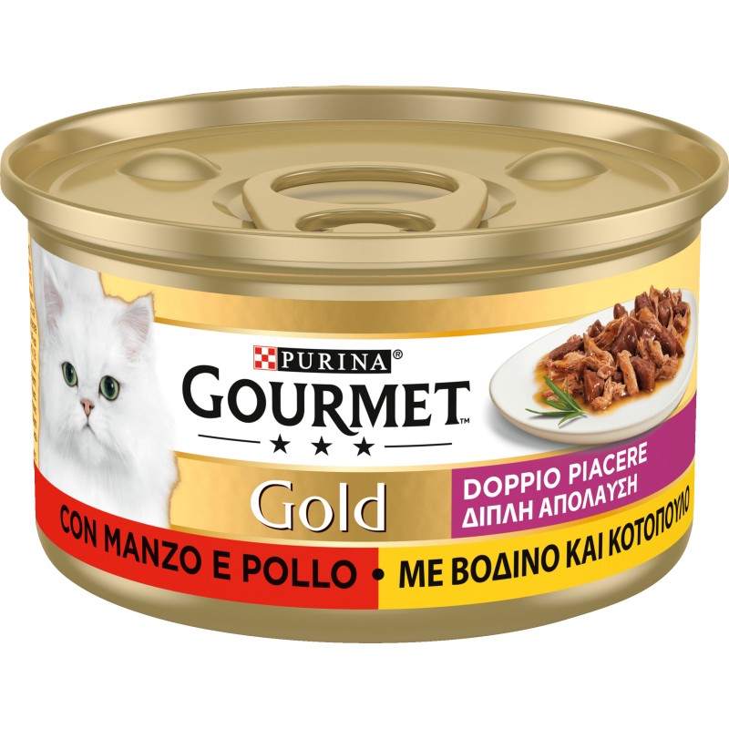 GATTO GOURMET DOPPIO PIACERE MANZO E POLLO