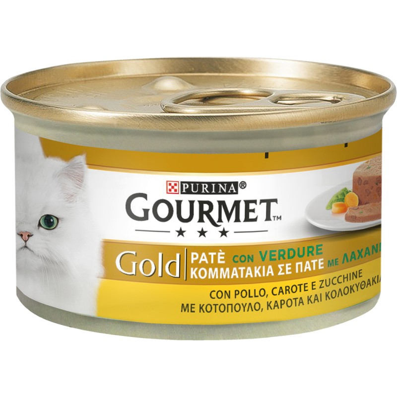 GATTO GOURMET GOLD 85GR PATÈ CON VERDURE POLLO CAROTE E ZUCCHINE