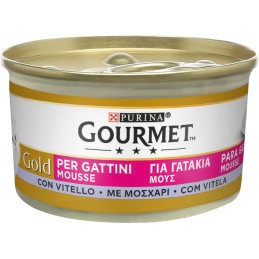 GATTO GOURMET GOLD 85GR MOUSSE GATTINI CON VITELLO