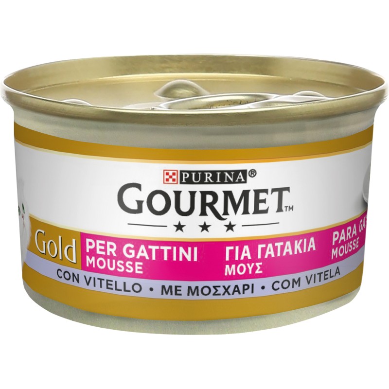 GATTO GOURMET GOLD 85GR MOUSSE GATTINI CON VITELLO