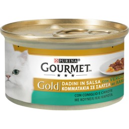 GATTO GOURMET GOLD 85GR DADINI CON CONIGLIO E CAROTE