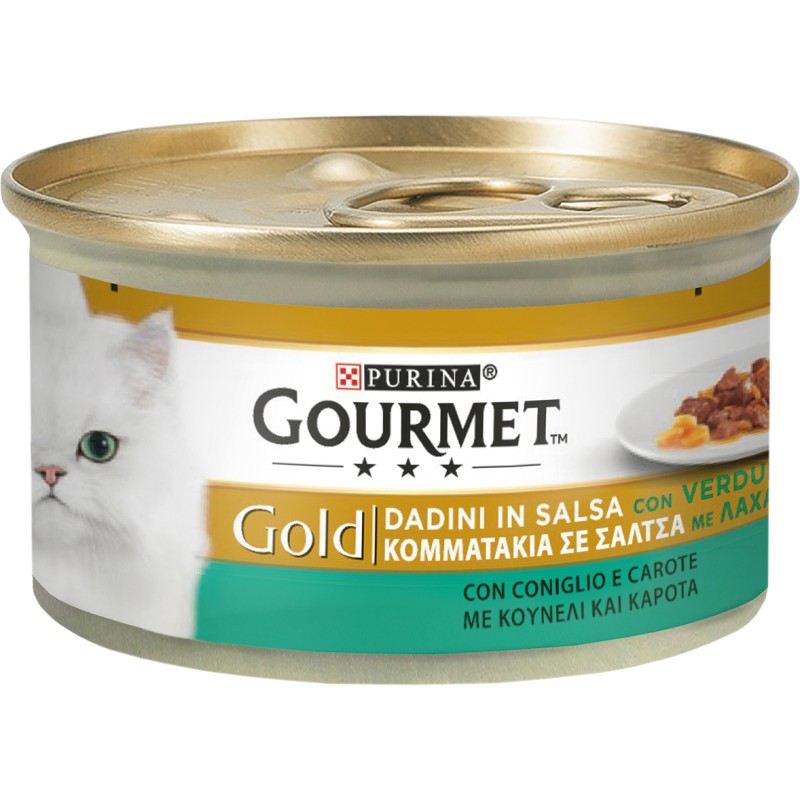 GATTO GOURMET GOLD 85GR DADINI CON CONIGLIO E CAROTE