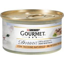 GATTO GOURMET DIAMANT 85GR SFILACCETTI CON TACCHINO SAPORITO