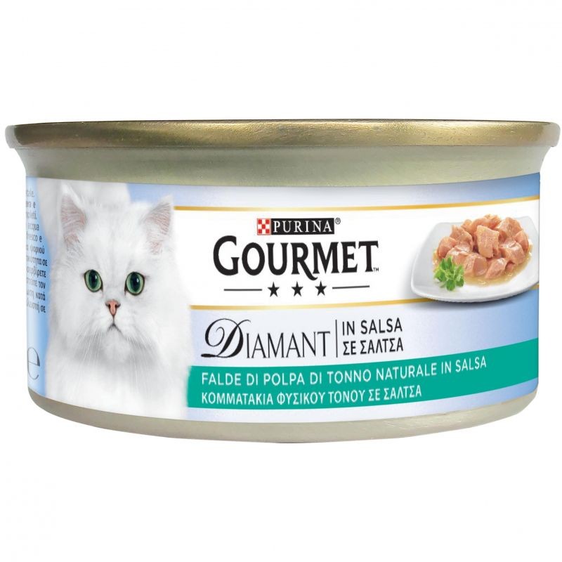 GATTO GOURMET DIAMANT 85GR SQUISITE FALDE DI POLPA DI TONNO IN SALSA