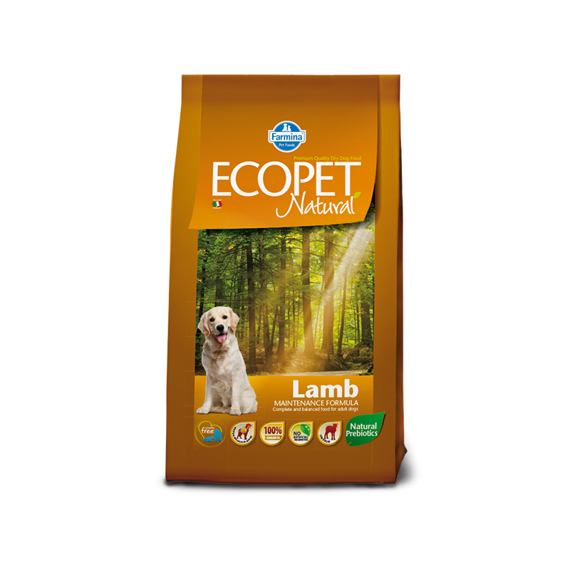 CANE FARMINA ECOPET NATURAL ADULT 12KG MED AGNELLO