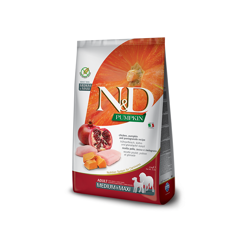 CANE FARMINA N&D PUMPKIN ADULT 2.5KG MED/MAX POLLO