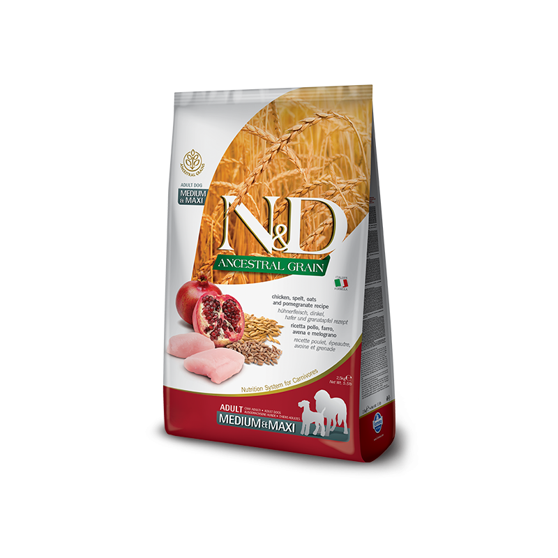 CANE FARMINA N&D ANCESTRAL ADULT 2.5KG MED/MAX POLLO MELOGRANO