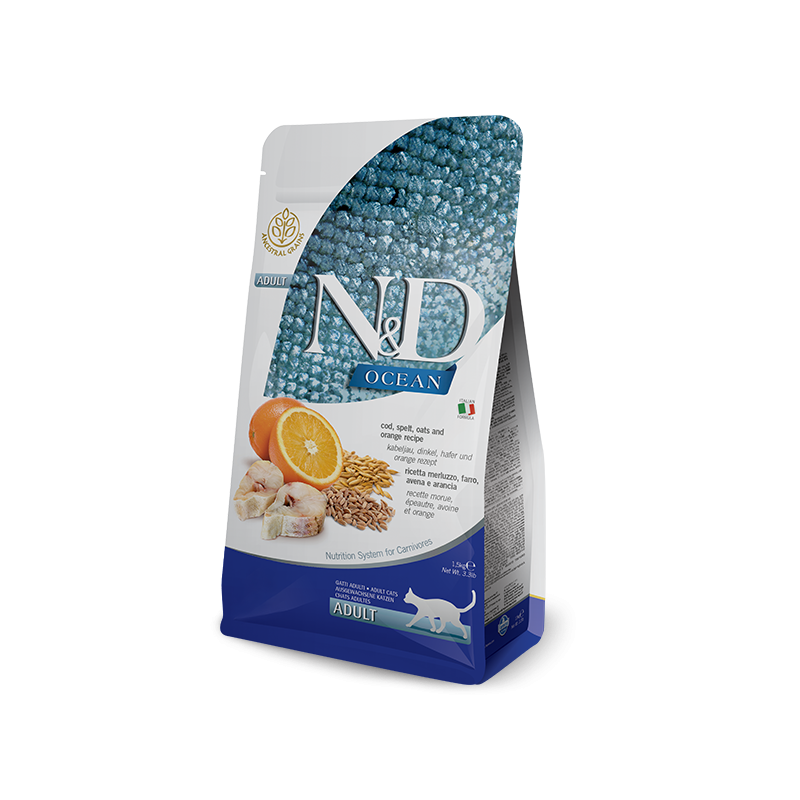 GATTO FARMINA N&D OCEAN ADULT 300GR MERLUZZO ARANCE