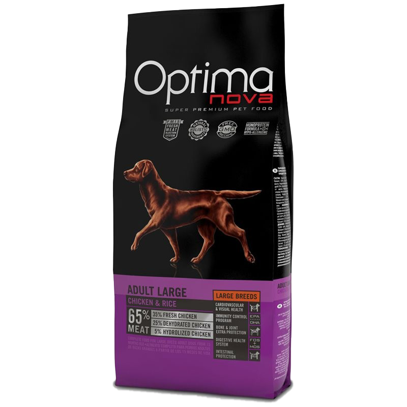 CANE OPTIMA NOVA ADULT 12KG LARGE POLLO RISO