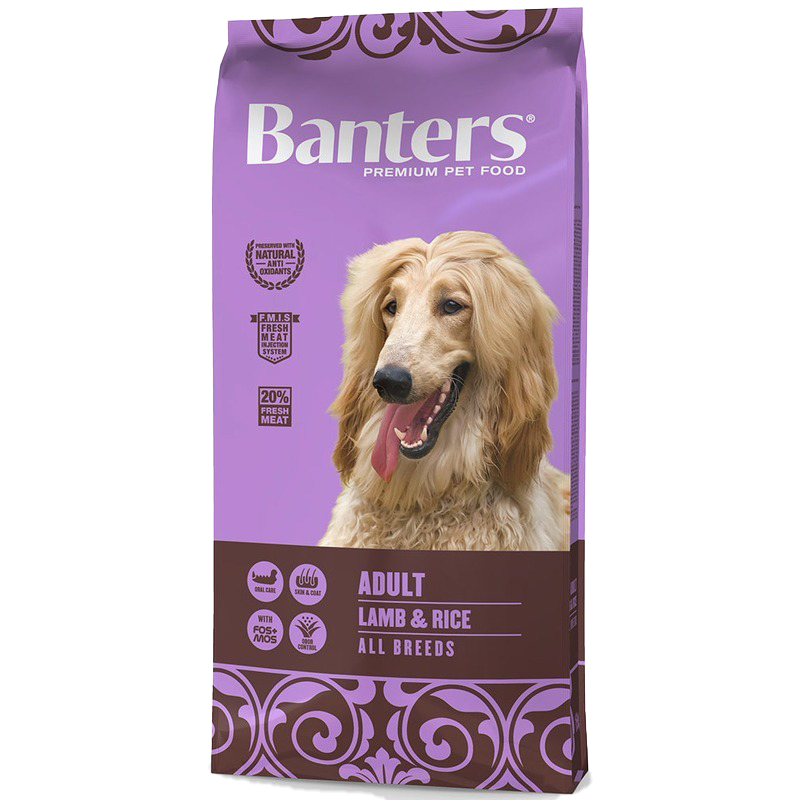 CANE BANTERS ADULT 15KG AGNELLO RISO