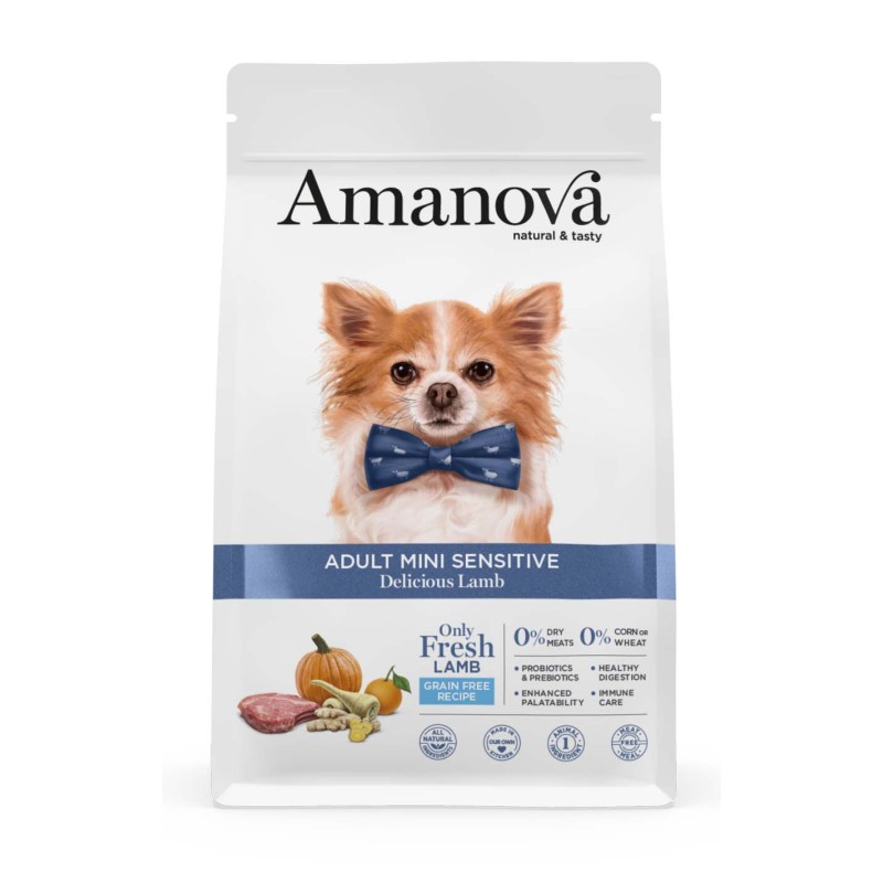 CANE AMANOVA DELICIOUS ADULT MINI SENSITIVE 7KG AGNELLO