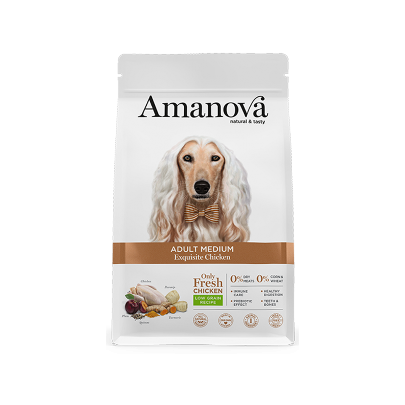 CANE AMANOVA EXQUISITE ADULT MEDIUM 12KG POLLO