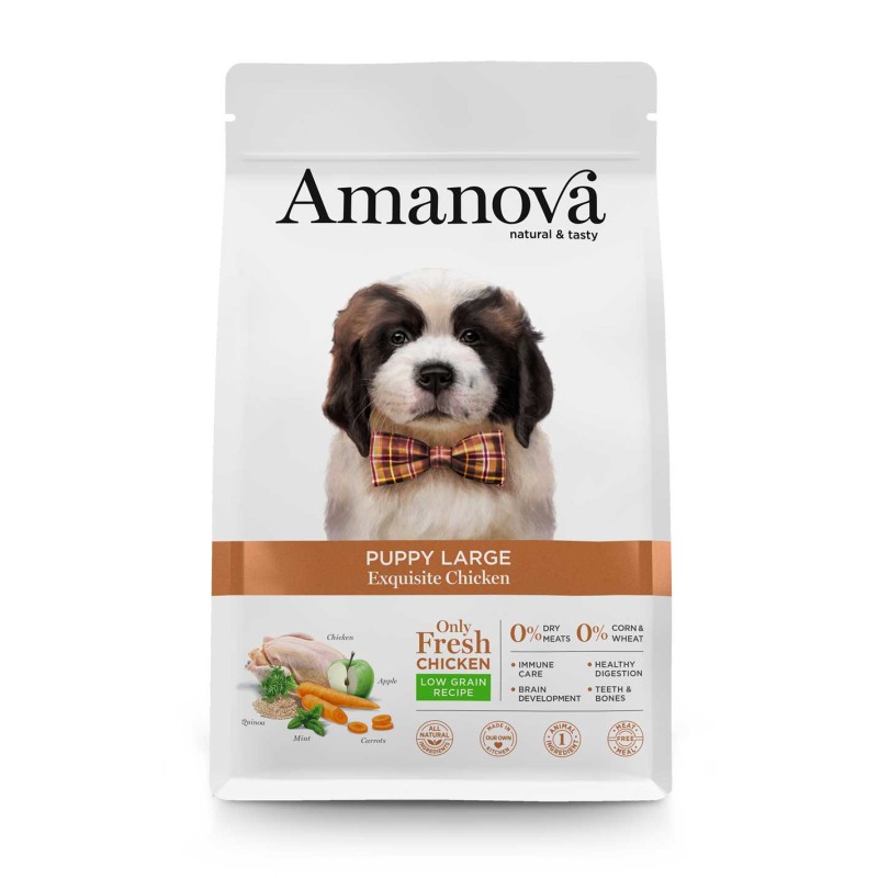 CANE AMANOVA EXQUISITE PUPPY LARGE 12KG POLLO