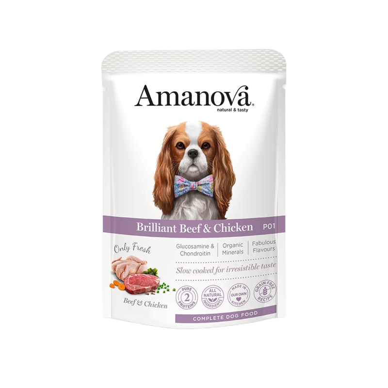 CANE AMANOVA BUSTA 300GR P01 MANZO POLLO