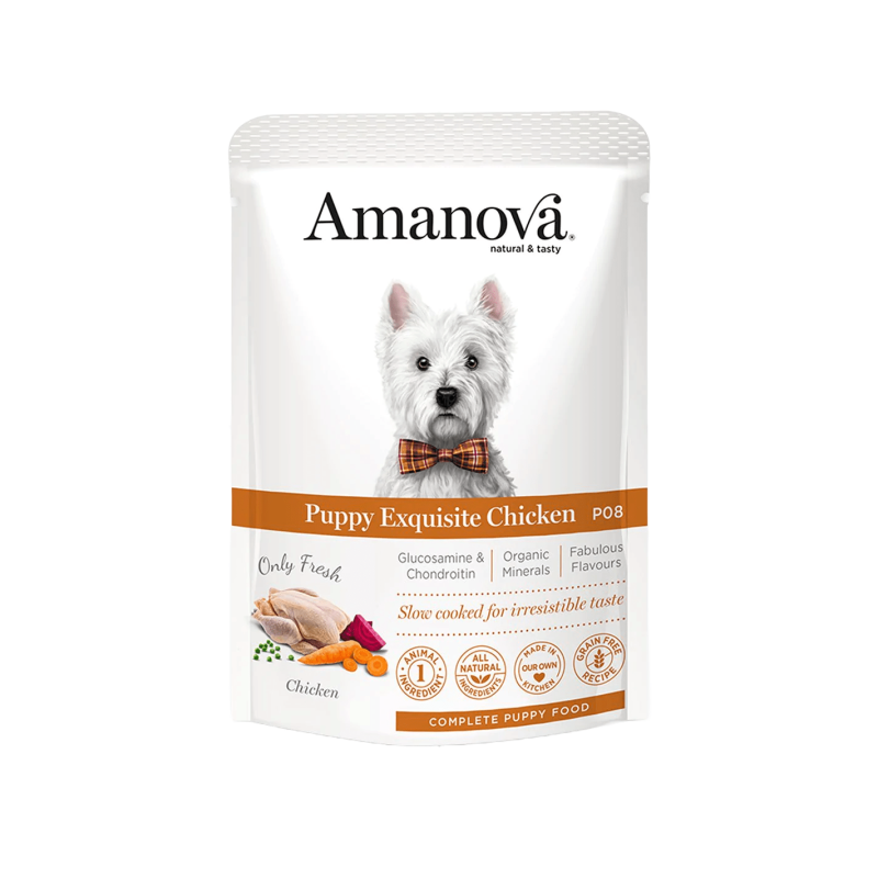 CANE AMANOVA BUSTA 100GR P08 PUPPY POLLO