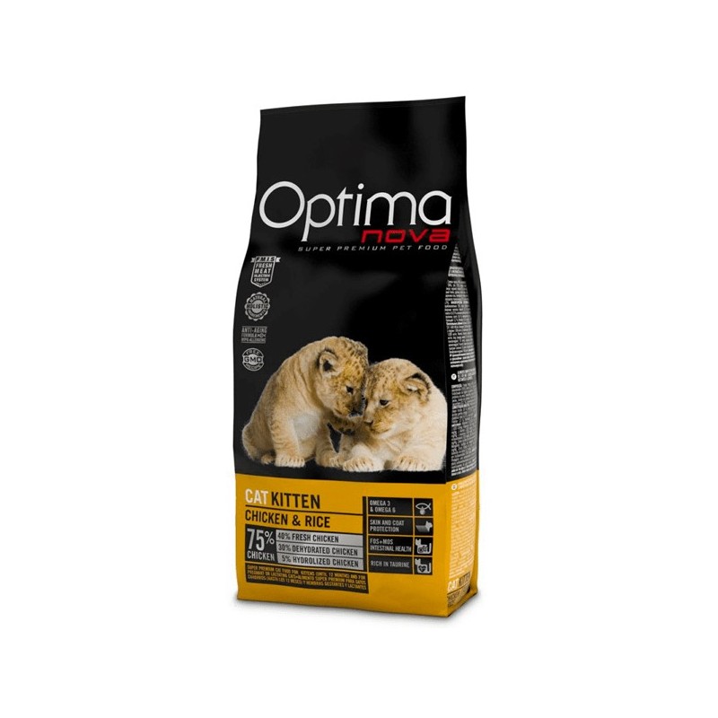 GATTO OPTIMA NOVA KITTEN 8KG POLLO RISO