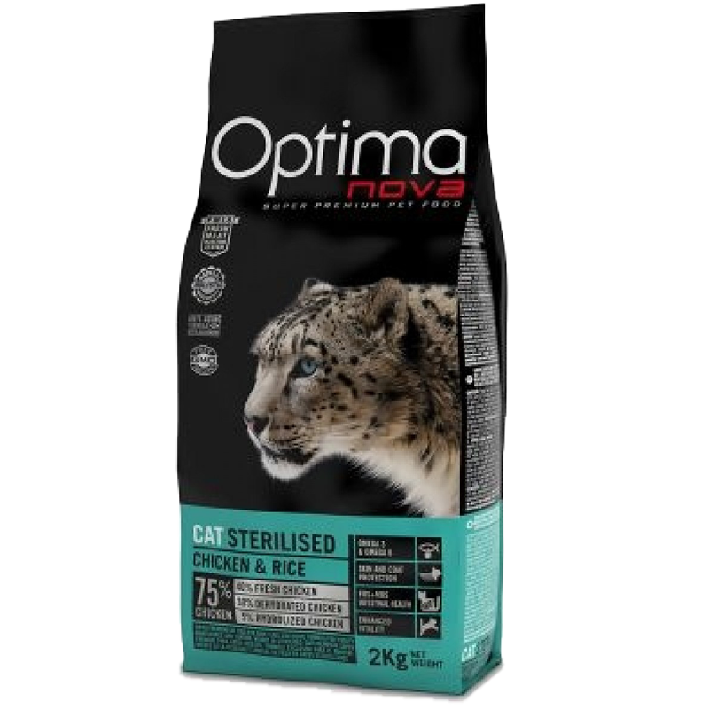 GATTO OPTIMA NOVA STERILISED 8KG POLLO RISO