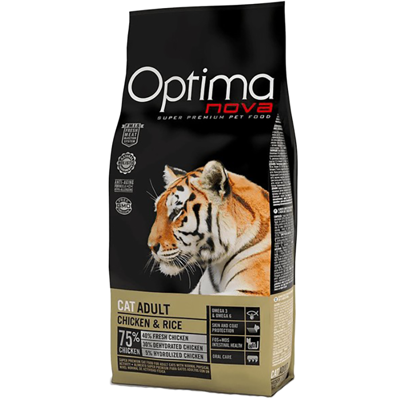 GATTO OPTIMA NOVA ADULT 8KG POLLO RISO