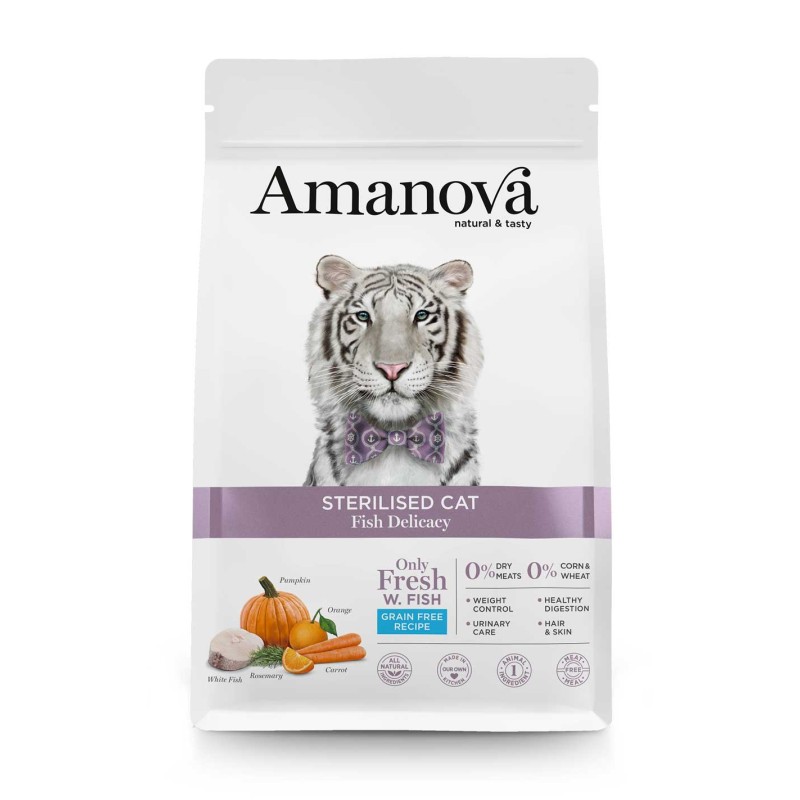 GATTO AMANOVA STERILISED 1.5KG PESCE