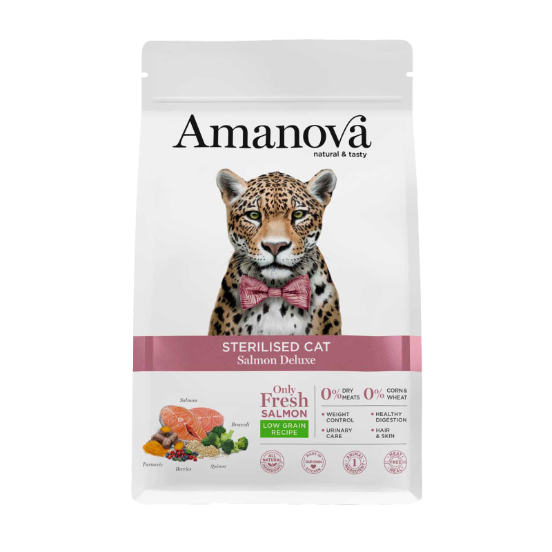 GATTO AMANOVA DELUXE STERILISED 1.5KG SALMONE