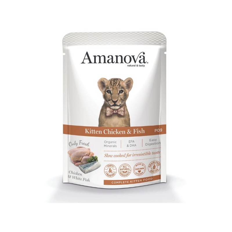 GATTO AMANOVA BUSTA 85GR P09 KITTEN POLLO