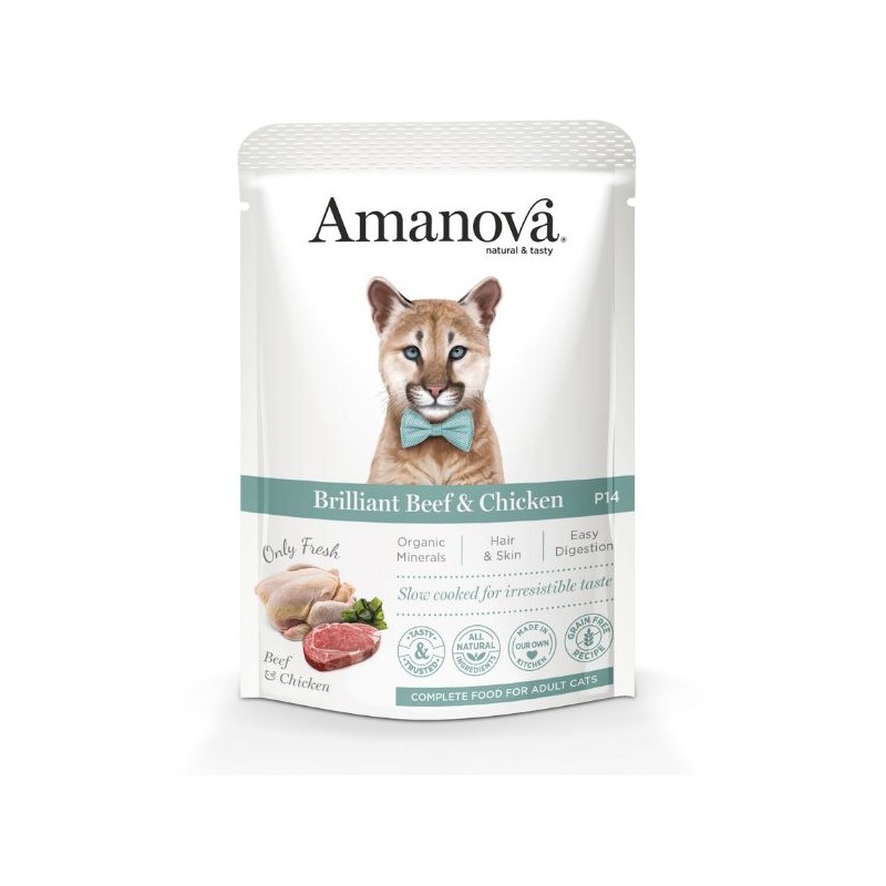 GATTO AMANOVA BUSTA 85GR P14 MANZO POLLO