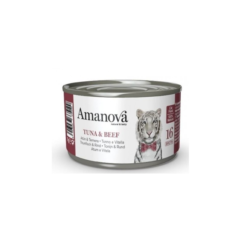 GATTO AMANOVA 70GR BROTH 16 TUNA & BEEF