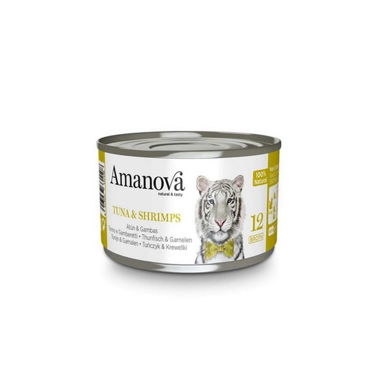 GATTO AMANOVA 70GR BROTH 12 TUNA & SHRIMPS