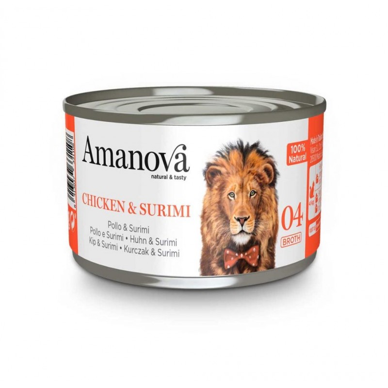 GATTO AMANOVA 70GR BROTH 04 CHICKEN & SURIMI