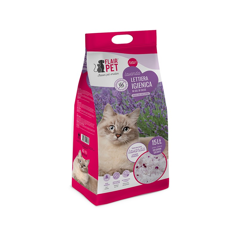 LETTIERA FLAIR PET SILICIO 15LT PLUS LAVANDA