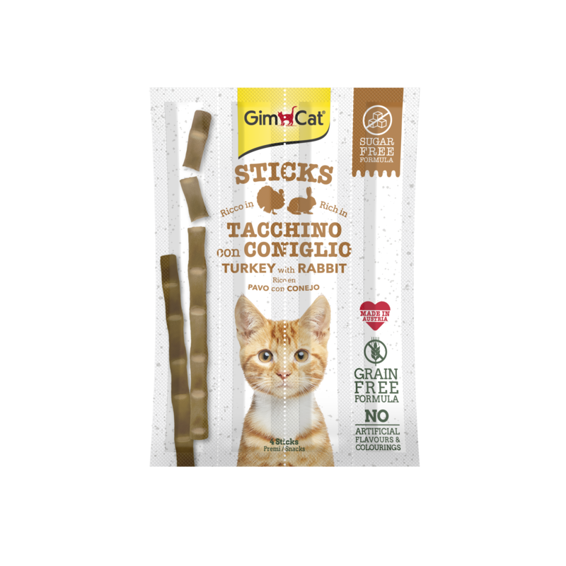 GATTO SNACK GIMPET STICKS 4X20GR TACCHINO/CONIGLIO